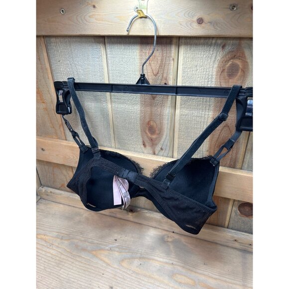 NWT Victorias Secret Black Lace T-Shirt Push-Up Bra 32B - Picture 4 of 7